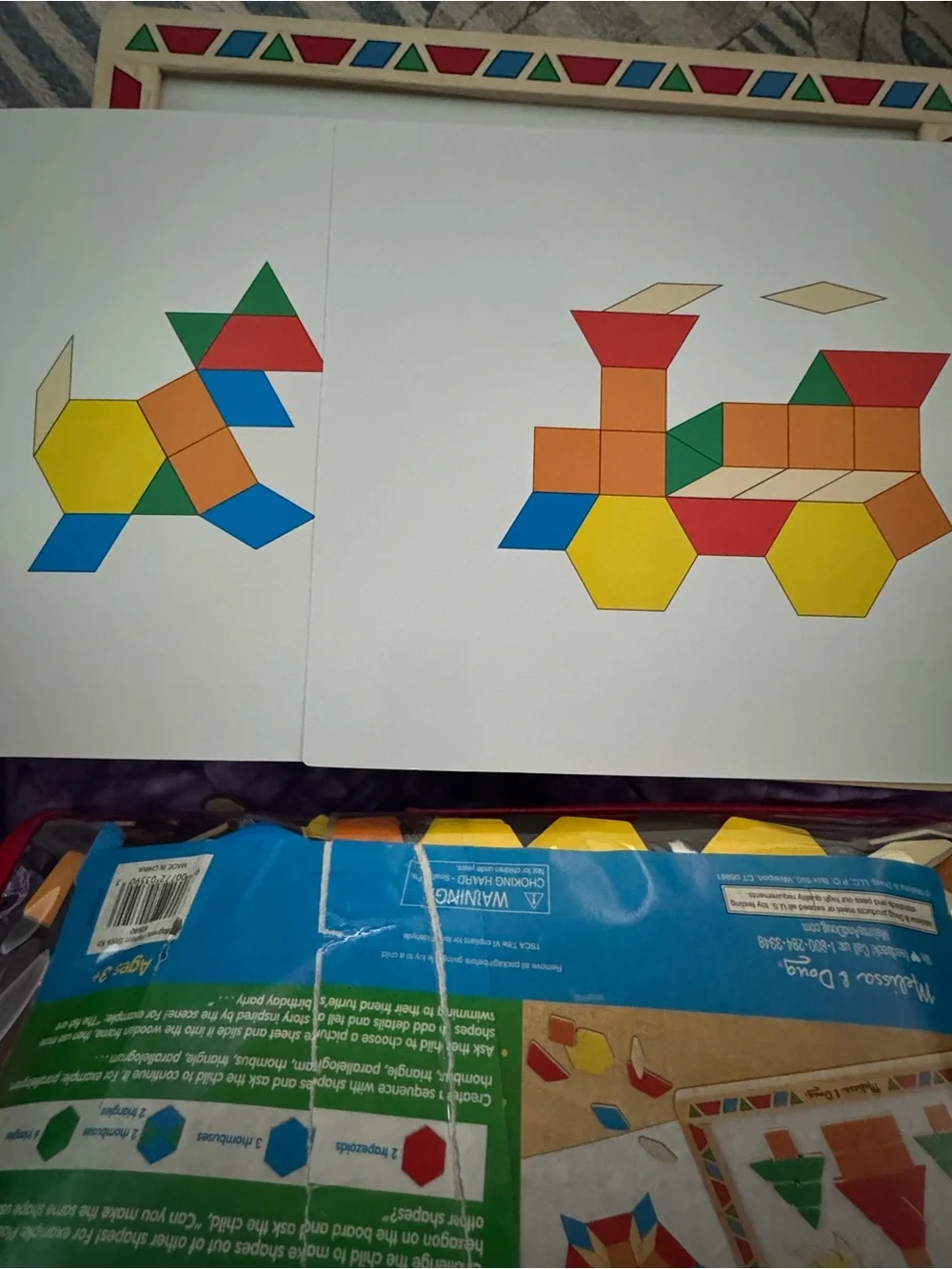 Melissa & Doug Magnetic Pattern Block Kit - Red, Yellow, Blue, Green